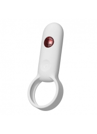 Белое эрекционное виброкольцо с пультом ДУ - Youvic - в Домодедово купить с доставкой