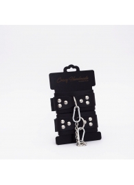 Черные кожаные наручники с регулируемыми ремешками - Crazy Handmade - купить с доставкой в Домодедово