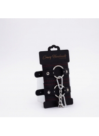 Черно-красные кожаные наручники - Crazy Handmade - купить с доставкой в Домодедово