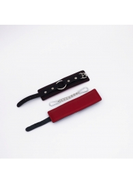 Черно-красные кожаные наручники - Crazy Handmade - купить с доставкой в Домодедово