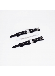 Черные кожаные наручники с кольцом - Crazy Handmade - купить с доставкой в Домодедово