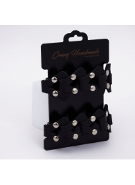 Черные кожаные наручники из звеньев - Crazy Handmade - купить с доставкой в Домодедово