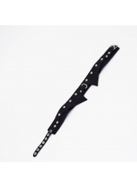 Черный однослойный кожаный ошейник с имитацией воротничка - Crazy Handmade - купить с доставкой в Домодедово