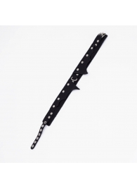 Черный однослойный кожаный ошейник с имитацией фигурного воротничка - Crazy Handmade - купить с доставкой в Домодедово