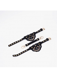 Черные оковы с золотистой фурнитурой - Crazy Handmade - купить с доставкой в Домодедово