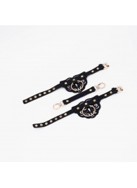 Черные оковы с золотистой фурнитурой - Crazy Handmade - купить с доставкой в Домодедово