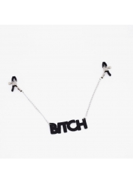 Зажимы на соски с кожаной подвеской Bitch - Crazy Handmade - купить с доставкой в Домодедово