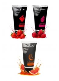 Набор из 3 съедобных лубрикантов JUJU (клубника, малина, грейпфрут) - JuJu - купить с доставкой в Домодедово