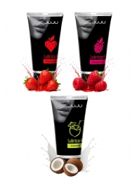 Набор из 3 съедобных лубрикантов JUJU (клубника, малина, кокос) - JuJu - купить с доставкой в Домодедово