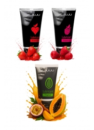 Набор из 3 съедобных лубрикантов JUJU (клубника, малина, тропические фрукты) - JuJu - купить с доставкой в Домодедово