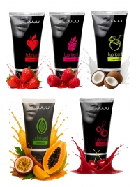 Набор из 5 съедобных лубрикантов JUJU (клубника, малина, тропические фрукты, вишня, кокос) - JuJu - купить с доставкой в Домодедово