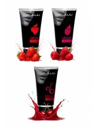 Набор из 3 съедобных лубрикантов JUJU (клубника, малина, вишня) - JuJu - купить с доставкой в Домодедово