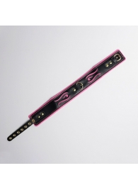 Черно-розовый ошейник с золотистой фурнитурой - Crazy Handmade - купить с доставкой в Домодедово