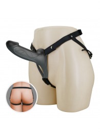 Черный полый мужской страпон London - 16,8 см. - Baile - купить с доставкой в Домодедово