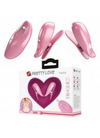 Розовые вибромассажеры для сосков с пультом ДУ Cayley - Baile