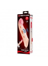 Телесная удлиняющая насадка с рельефом и вибрацией Brad - 21,3 см. - Baile - в Домодедово купить с доставкой