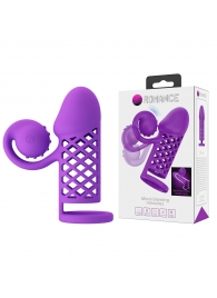 Фиолетовая вибронасадка с клиторальным отростком Harden - Baile - в Домодедово купить с доставкой