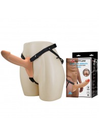 Телесный полый мужской страпон London - 16,8 см. - Baile - купить с доставкой в Домодедово