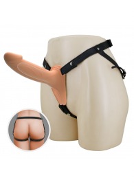 Телесный полый мужской страпон London - 16,8 см. - Baile - купить с доставкой в Домодедово