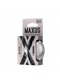 Черные утолщенные презервативы MAXUS Extra Strong с железным кейсом - 3 шт. - Maxus - купить с доставкой в Домодедово