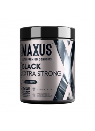 Черные утолщенные презервативы MAXUS Extra Strong с железным кейсом - 15 шт. - Maxus - купить с доставкой в Домодедово