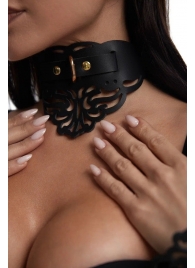 Фигурный чокер с узорами и золотистой фурнитурой - Crazy Handmade - купить с доставкой в Домодедово