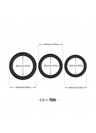 Набор из 3 черных эрекционных колец Stay Hard - Boys of Toys - в Домодедово купить с доставкой