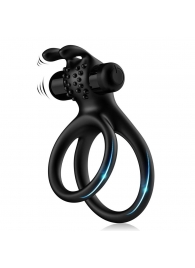 Черное эрекционное виброкольцо с подхватом мошонки Stay Hard - Boys of Toys - в Домодедово купить с доставкой