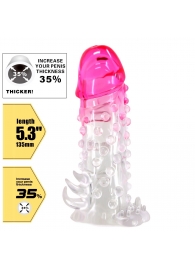 Прозрачно-розовая насадка на пенис Wilford - 13,5 см. - Baile - в Домодедово купить с доставкой