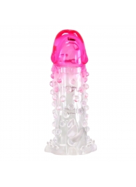 Прозрачно-розовая насадка на пенис Wilford - 13,5 см. - Baile - в Домодедово купить с доставкой