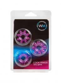 Набор из 3 лиловых эрекционных колец различной формы - Erowoman-Eroman - в Домодедово купить с доставкой