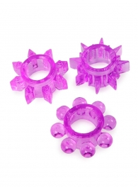 Набор из 3 лиловых эрекционных колец различной формы - Erowoman-Eroman - в Домодедово купить с доставкой