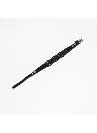 Черный ажурный чокер с золотистой фурнитурой - Crazy Handmade - купить с доставкой в Домодедово