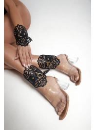 Черный фигурные оковы с золотистой фурнитурой - Crazy Handmade - купить с доставкой в Домодедово