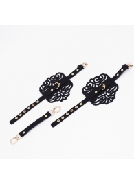 Черный фигурные оковы с золотистой фурнитурой - Crazy Handmade - купить с доставкой в Домодедово