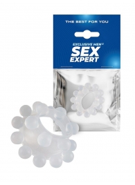 Эластичное эрекционное кольцо с двумя рядами шариков - Sex Expert - в Домодедово купить с доставкой