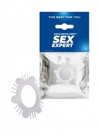 Эластичное эрекционное кольцо с шипиками и шариками - Sex Expert - в Домодедово купить с доставкой