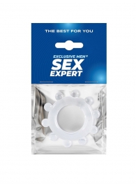 Прозрачное эрекционное кольцо со стимулирующими шариками - Sex Expert - в Домодедово купить с доставкой