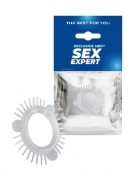 Эластичное эрекционное кольцо с 3 шариками и шипами - Sex Expert - в Домодедово купить с доставкой