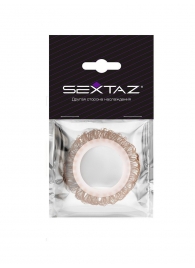 Эрекционное кольцо с бежевыми «ресничками» - Sextaz - в Домодедово купить с доставкой