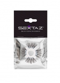 Эластичное эрекционное кольцо с черными «ресничками» - Sextaz - в Домодедово купить с доставкой