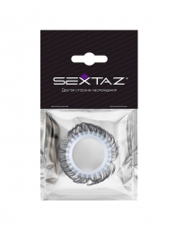 Эластичное эрекционное колечко с черными «ресничками» - Sextaz - в Домодедово купить с доставкой