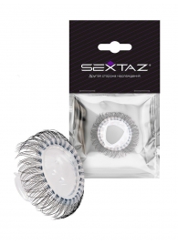 Эластичное эрекционное кольцо с длинными черными «ресничками» - Sextaz - в Домодедово купить с доставкой