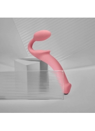 Розовый безремневой страпон Strap-on-me Semi-Realistic Bendable Strap-On size L - Strap-on-me - купить с доставкой в Домодедово