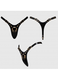 Черный пояс для фиксации насадок Strap-On-Me Leatherette Harness Fabulous - Strap-on-me - купить с доставкой в Домодедово