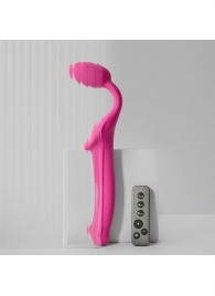 Ярко-розовый безремневой страпон Strap-on-me Vibrating Bendable Strap-On size L - Strap-on-me - купить с доставкой в Домодедово