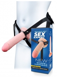 Мужской полый страпон на регулируемых ремешках - 22 см. - Sex Expert - купить с доставкой в Домодедово