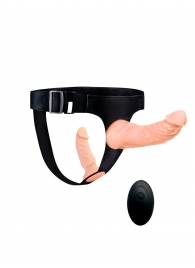 Женский страпон с 2 насадками, вибрацией и пультом ДУ - Erowoman-Eroman - купить с доставкой в Домодедово