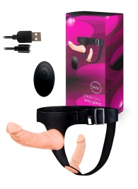 Женский страпон с 2 насадками, вибрацией и пультом ДУ - Erowoman-Eroman - купить с доставкой в Домодедово