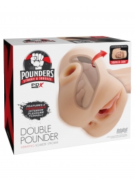 Телесный мастурбатор с вибрацией Double Pounder Vibrating Squeeze Stroker - Pipedream - в Домодедово купить с доставкой